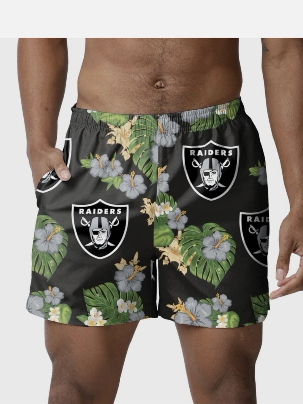 Raiders NFL Swim Trunks Large